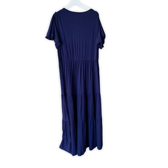 Suzanne Betro Tiered Blue Maxi size 1X - Picture 2 of 6